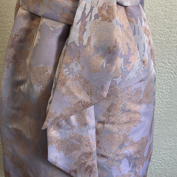 Adrianna Papell Pink and Gold Floral Midi Dress - Picture 6 of 16